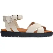 Manfield Beige suède sandalen | Maat 40