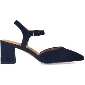 No Stress Donkerblauwe suède slingbacks | Maat 37