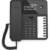 Gigaset DESK 600, Analoge telefoon, Headset met kabel, 100 nummers, Identificatie van de beller, Zwart