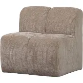 Woood Mojo Eetbankje 84cm Met Rugleuning - Ribstof - Donker Zand