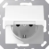 JUNG JG SCHUKO stopcontact met klapdeksel, type A1520KLWW, 16A, 250V, serie A, alpinweiß (alpenwit)