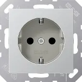 JUNG SCHUKO-stopcontact, SAFETY+, A 1520 KI AL, aluminium, 1 stuk.