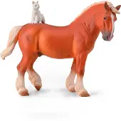 Collecta Sammeln Sie die Zugpferd- und Katzenfigur