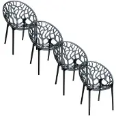 Garden Impressions Crystal tuinstoel zwart - 4 stuks