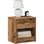 vidaXL Nachtkastjes 2 st met lade 39x28x41 cm oud houtkleurig