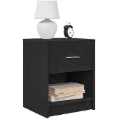 vidaXL Nachtkastjes 2 st met lade 40x34x50 cm zwart
