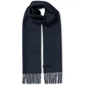 Falke Basic Woven With Fringes sneldrogend warm wol wintersjaal unisex blauw - maat ONESIZE
