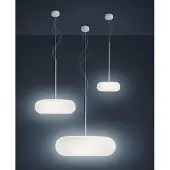 Artemide Design hanglamp Itka, dimbaar, wit / opaal, Woon-/ Eetkamer, Glas, Modern, hanglamp