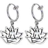 Charme Bijoux Klem oorbellen -lotus- zilverkleur-geen gaatje-