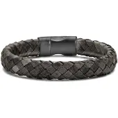 Frank 1967 7FB-0629 - Leren Armband - Heren - Grijs - 21 cm