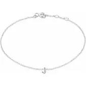 New Bling 9NB-909J Zilveren letterarmband - Letter J - lengte 16,5+1+1cm - gerhodineerd