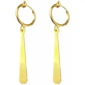 Charme Bijoux Klem oorbellen-Goudkleurig-Lang-Glad- geen gaatje-