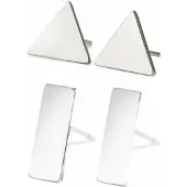 Charme Bijoux 2 paar oorbellen- Driehoek- rechthoek- RVS-