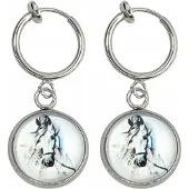 Charme Bijoux Klem oorbellen- paard -zilverkleur-geen gaatje-