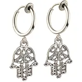 Charme Bijoux Klem oorbellen- Fatima- zilverkleur-geen gaatje-