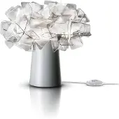 Slamp Design Tafellamp Clizia, alu / grijs / zink, Woon-/ Eetkamer, Kunststof, Design, tafellamp