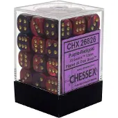 Chessex Gemini Paars-Rood/goud D6 12mm Dobbelsteenset (36 stuks)