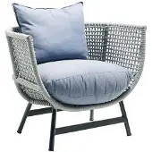 Jan Kurtz Suka fauteuil aluminium zwart/PPL incl. kussenset