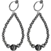 Charme Bijoux Klem oorbellen- grijs- kralen- geen gaatje-