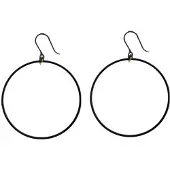 Charme Bijoux Allergievrij -oorringen -zwart 6 cm-