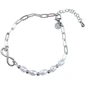Go Dutch Label Day&Eve Armband Infinity Pearl | Zilver