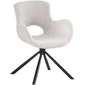 Ebuy24 Set van 2 eetkamerstoelen Amorim bouclé draaibaar | teddystof wit 58x59x82 cm eetkamerstoelen | NADUVI