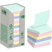 3M Post-it sticky notes gerecycled Z-Notes R330-1RPT, B 76 x D 76 mm, PEFC papier, gekleurd, 16 pads, 100 vellen/pad