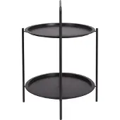 Pro Garden Bijzettafel tuin | | 2 lagen (Ø 50 x 66 cm, Donkergrijs)