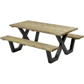 Talen Buitenmeubelen Picknicktafel geimpregneerd metalen frame 180x160 cm