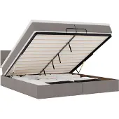 vidaXL Ottoman bed met matras 200x200 cm stof taupe