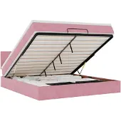 vidaXL Ottoman bed met matras en LED's 160x200cm fluweel roze