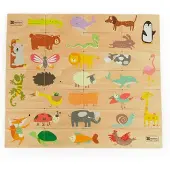 Andreu Toys Andreu Speelgoed ANDREU - Dieren puzzel domino