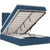 vidaXL Ottoman bed met matras en LED's 120x200cm stof blauw