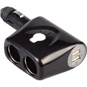 Talamex Twin Socket Adapter+2 Usb 12v Zwart