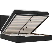 vidaXL Ottoman bed met matras en LED's 160x200cm stof zwart