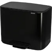 Brabantia Bo Pedal Bin 3 x 11 Liter Matt Black
