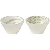 J-Line Kom mangohout groen/wit small assortiment van 2