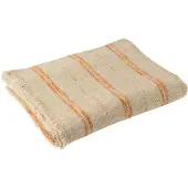 J-Line Plaid strepen linnen/katoen beige/roest