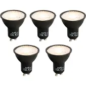 LUEDD Set van 5 GU10 LED lamp zwart 7W 610 lm 3000K