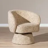 Livin24 Fauteuil Lenn draaibaar chenille beige