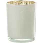 J-Line Windlicht milano glas wit/goud medium