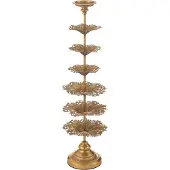 J-Line kaarshouder boom metaal goud large 22.5x22.5x79.5cm