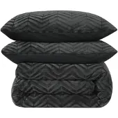 Sleeptime Dekbedovertrek Teddy - Chevron - Antraciet 140 x 200/220 cm