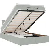 vidaXL Ottoman bed met matras 120x200 cm fluweel lichtgrijs