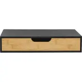 En.casa Wandplank met lade Bokn bamboe 40x24x8 cm zwart []