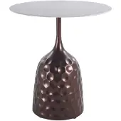 Ptmd Anna Bronze Metal Sidetable With Ceramic Top (Brons, 50x50x55 diameter: 50cm)
