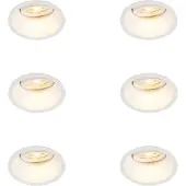 QAZQA Set van 6 Inbouwspot wit draai- en kantelbaar - Alloy