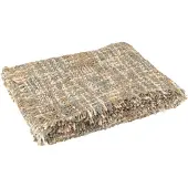J-Line plaid tweed acryl/katoen blauw/beige 180x130x1cm