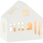 J-Line theelichthouder Huis - aluminium - wit