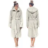 Linnick Teddy Pluche Badjas met Capuchon inclusief Teddy Tas - off white - L